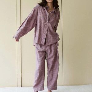 Deiji Studios STRING LINEN SET - MUSK CHECK